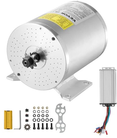 VEVOR Kit Motore Elettrico Brushless DC da 2000 W Motore da 48 V a 4300 giri/min con Regolatore di Velocità Aggiornato, Funzionamento Silenzioso Affidabile per Go-Kart, Bici Elettriche, Moto, Scooter