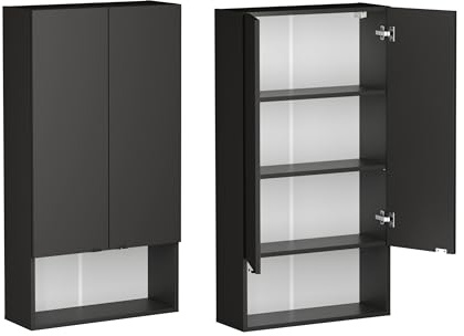 PLATAN ROOM Armadio da bagno pensile per bagno, armadio superiore per lavatrice e asciugatrice, per cucina e bagno, 120 x 65 x 25 cm, bianco (antracite)