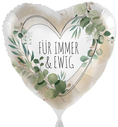 Folienballon 'Für immer und ewig' Brautpaar Luftballon Hochzeit Geschenk Glückwunsch Verlobung Liebe Jubiläum Ballon Made in EU