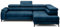 DomoHome Ecksofa Freistehend Mit Schlaffunktion Und Verstellbaren Kopfstützen, Chaiselongue, Rechts Seite, 278×197×76/98 cm, Schlaffläche: 88×200 cm, Stoffbezug In Königsblau