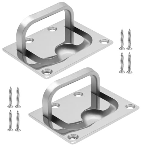 JUUDDENPARTS 2 Pcs Loft Hatch Handle, 316 Stainless Steel Boat Ring, Corrosion Resistant Mirror Polished Handle, Replacement for Marine Yacht