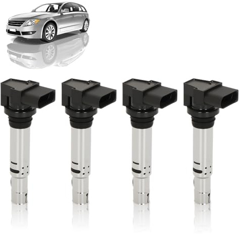 4pcs Zündspule Ersatz für Audi A1 A3 Seat Altea Ibiza Leon VW Jetta Polo Tiguan, Zündcoil OE 036905715G, 036905715E, 036905100A, 0 986 221 023, Plug & Play Zündmodul mit Kupferwicklung