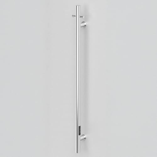 Manissa Electric Robe Towel Coat Warmer 1100mm H x 38mm Tube | Stainless Steel, Mirror Polished, Vertical Bathroom Hanging Bar, Dryer, 2/4hr Timer, Wall Mounted, Slim Design