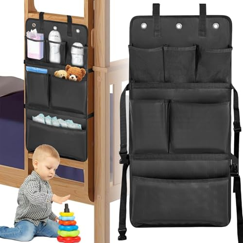 bssmmai Hochbett Leiter Schutz, 600D-Oxford Etagenbett Leiterabdeckung, Faltbare Leitermatte für Etagenbetten mit Verstellbaren Schnallen, um das Klettern von Kindern zu Verhindern