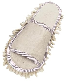mophrati Household Washable Durable Slippers Effective Mopping Slippers Shoes Dust Floor Cleaner Dirt Removal Water And Dirt Slipper Mopping Women Duster Sweeper Reusable, Beige, 11.5x27cm