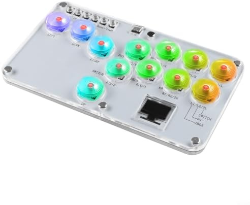 Lapiglo Bianco Leverless per controller Arcade con Hot Swap, Rim Design Controllo Preciso, Compatibile con PC Switch, ABS Gaming 21x12cm