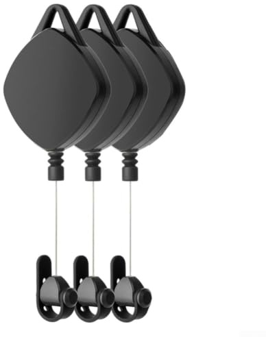 ABS för vr kabelorganiserare teleskopsladd 180 cm räckvidd ABS (svart (3 st))