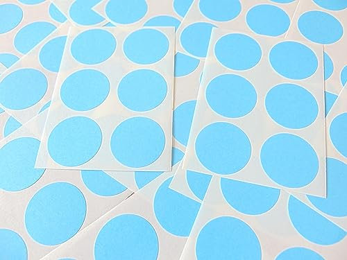 102 Etiketten, 25 mm Durchmesser rund, Hellblau, Aufkleber, selbstklebend-Klebe bunte Punkte