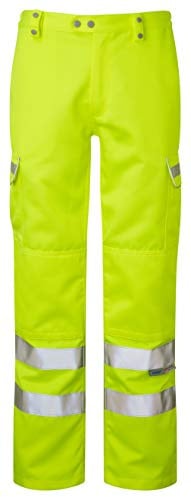 Pulsar Hi-Visibility Teflon Coated Combat Trouser, High Vis Yellow, 38' TALL