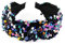 axy Breiter Pailletten Haarreif mit Knoten Damen Haarreifen HR34PA (Blau Bunt)