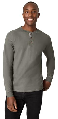 Hanes Men's Beefy Long Sleeve Three-Button Henley