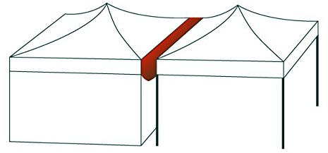 TOOLPORT 4 m Lange Verbindungsrinne Regenrinne Verbindung für Faltpavillons Pavillon Marktstand Faltzelt Premium und Professional, Polyester mit PVC-Beschichtung wasserdicht in weiß