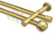 Interdeco Messing Optik Innenlauf Gardinenstangen 20 mm Ø doppelläufig Prestige Luino, 160 cm