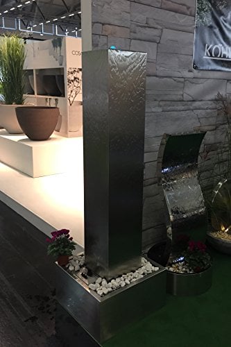 KÖHKO® Gartenbrunnen Tower Höhe 150 cm 26001 Springbrunnen mit Edelstahlbecken