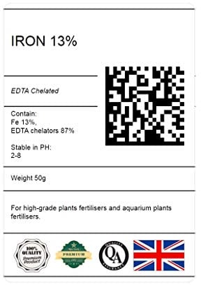 Iron Fe 13% EDTA Chelated Organic Aquarium Dry Salt Fertilizer 50g