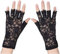 Kungfu Mall Damen Schwarz Fingerlose Spitze Handschuhe Kostümfest Zubehör für Halloween Party Dekoration Handschuhe (2 para)