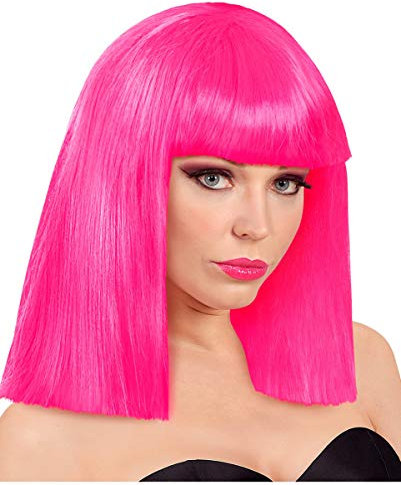 Horror-Shop Showgirl Perücke Roxy Pink als Kostümzubehör für Halloween und Fasching