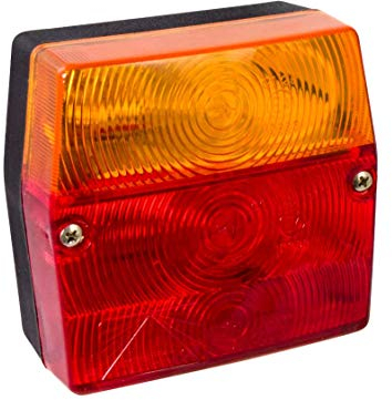 Aspöck 2 Stk. Anhänger-Rückleuchte, Quadratisch, Minipoint, 12V mit Kennzeichenleuchte