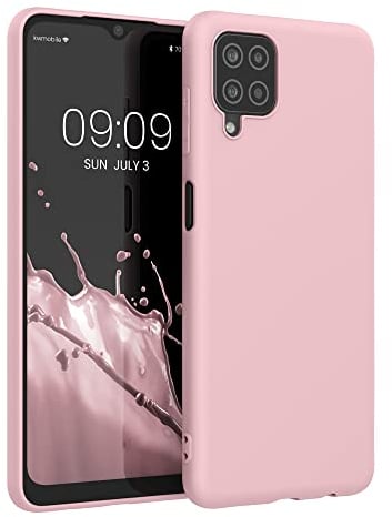 kwmobile Hülle kompatibel mit Samsung Galaxy A12 Hülle - weiches TPU Silikon Case - Cover geeignet für kabelloses Laden - Vintage Pink