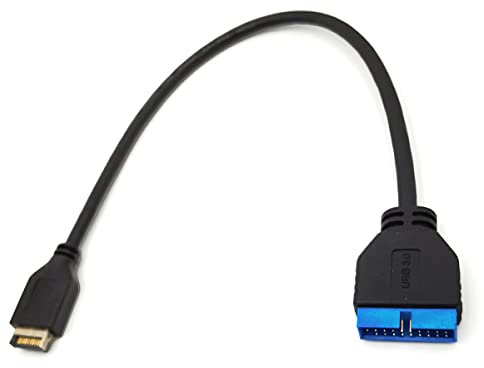 DEVMO USB 3.1 Front Panel Header to USB 3.0 20Pin Header Extension Cable Compatible with ASUS Motherboard 20cm Black