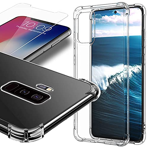 Eximmobile Silikon Hülle mit Kantenschutz + Panzerfolie kompatibel mit Samsung Galaxy S10 Lite Silikon Case in transparent