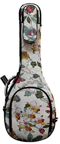 MUSIC FIRST Banjo-Tasche / Banjo-Tasche mit 5 Saiten, 16 mm dick, gepolstert, Leinen, für Gesamtlänge 96,5 - 97 cm