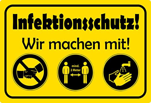 Metall Schild 20x30cm Corona Infektionsschutz Blechschild
