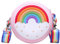 Jzhen Mädchen Umhängetasche Kinder Handtasche Klein Schultertasche Silikon Regenbogen Kindertasche für Kinder Mädchen 3-12 Jahre