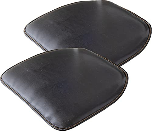 Generic (Satz Von 1/2/4) Hufeisen-Stuhlkissen/Sitzkissen Aus Leder, Strapazierfähige, Weiche Kissen, Polster Für Esszimmer-Küchenstühle Mit Maschinenwaschbarem Bezug, Schwarz, 43x40cm(Set Of 2)