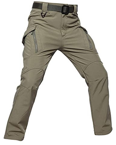 Herren Thermohose Weiche Fleece Militärhose Winter Outdoor Wandern Jagd Cargohose GN US 38 (CN 3XL)