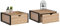 IDMarket - Set mit 2 Nachttischen, Wandmontage, 1 Schublade, Regal zum Aufhängen, Holz und Metall, Schwarz, Industriedesign