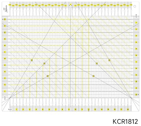 KEARING Patentiertes Quilt-Lineal mit Schlitzen, 47 x 31,8 cm, zum | Patentiertes rutschfestes 47 x 31,8 cm Acryl-Quilt-Schneidelineal, 1,3 cm Schlitze für schnelles Schneiden von Stoffstreifen