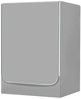 Odot Funda Lavadora Exterior Impermeable, Universal Cubierta para Lavadora y Secadora Carga Frontal, Funda de Protección Solar Antipolvo con Cremallera (gris,S-capacidad 6~7.5kg)
