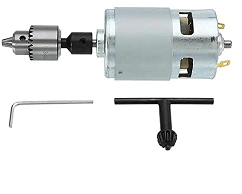EGGPOD Feder Spannzange Set 775 Motor DC 12-24V Elektrische Bohrmaschine mit Bohrfutter zum Polieren Bohren Schneiden Drehmaschine Fräswerkzeug