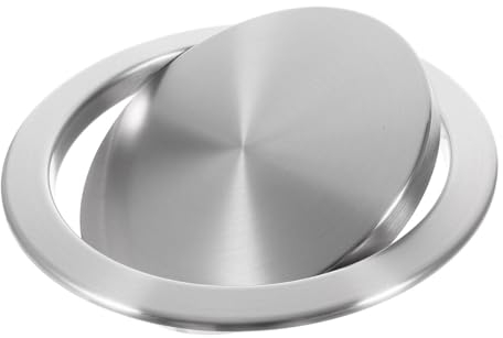 Poubelle À Couvercle avec Couvercle Poubelle À Encastrer dans Le Plan de Travail avec Couvercle À Rabat D'Équilibre Poubelle Métallique en Acier Inoxydable pour Une Utilisation Polyvalente,23.8cm