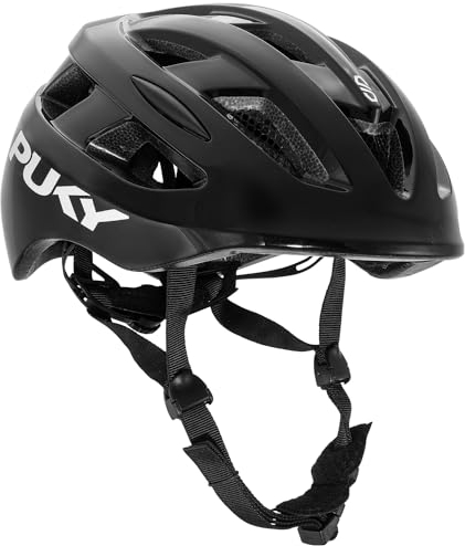 PUKY Helmet S Schwarz | Kinder Fahrradhelm 48-55 cm | Leichtgewicht 220g | Maximaler Schutz & Belüftung | 360° Sichtbarkeit durch Licht-Modul | Ideal für Sicherheit und Komfort auf dem Fahrrad