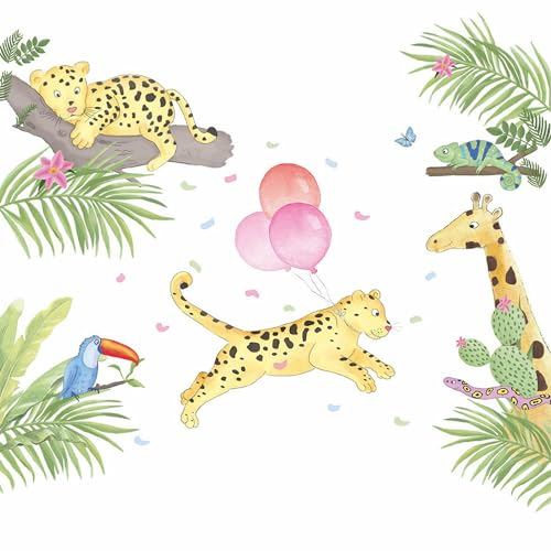 20 Servietten Kindermotive Geburtstag mit Dschungeltiere als Tischdeko. Papierservietten mit Motiv. Auch für Decoupage und Serviettentechnik 33x33cm