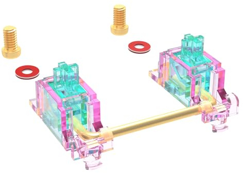 DUROCK Stabilizer V3, Screw in Stabilizers with 2u 6.25u 7u Wires, PCB Mount Keyboard Stabilizers for Mechanical Keyboards (V3 Pink Teal 100% Kit)