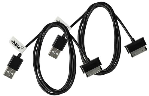 vhbw 2x cavo dati USB compatibile con Samsung Galaxy Tab GT-P5110 tablet - Cavo (USB standard tipo A) di ricarica 2in1, 120cm, nero