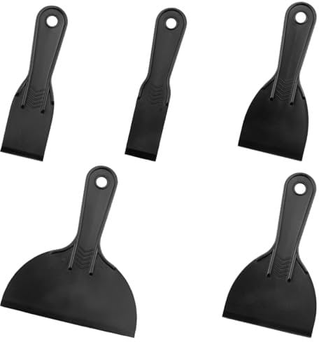 GLADFRESIT Wall Putty Knife, 5PCS Plastic Trowel Scraper Tool Set for Wall Patching Wallpaper Spackling Interior Finish