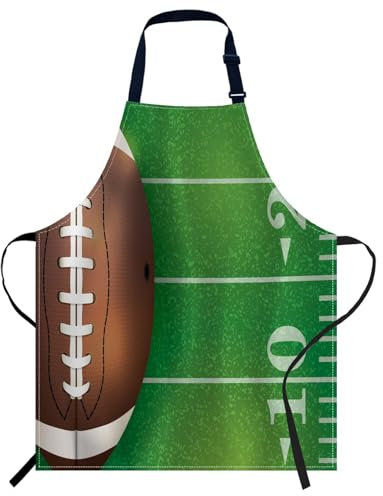 oFloral 012 Schürze für Damen und Herren, American Football Feld und Ball, 27 X 31 Inch