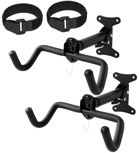 Vousile Support Mural pour Vélo, Porte-Vélos, Crochets Ajustables pour Support Vertical de Vélos, Crochet à Vélo Réglable pour VTT, Vélos de Route (2x)