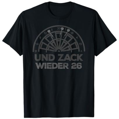 Dart Und Zack Wieder 26 Dartscheibe Retro Herren Dart T-Shirt