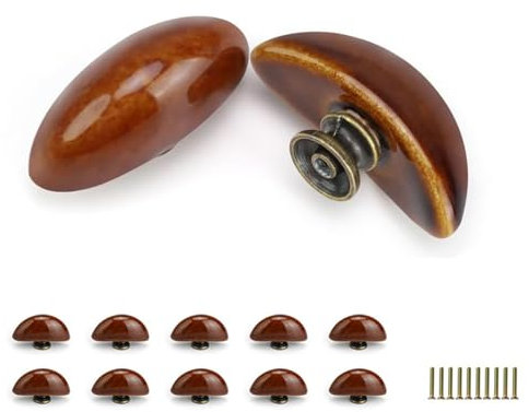 HJIAMA 10 Pièces Bouton Porte, Bouton Placard, Poignées en Céramique Vintage avec Vis, Poignées Meubles pour Portes D'armoires, Portes D'armoires, Portes Coiffeuse