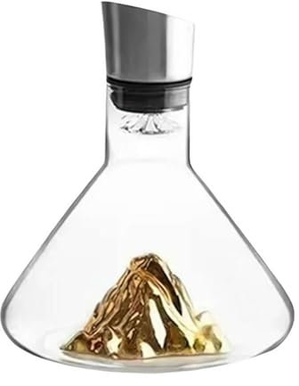 DAGESVGI Revella Wine Decanter, Clear, 1500ml, Rotating Crystal Glass Wine Decanter with Built-in-Dispenser, Bar Accessories