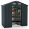 COSTWAY Abri de Jardin Métal Galvanisé 2,2㎡, Cabane Jardin Exterieur 3,2 m³avec Loquet, Portes Coulissantes, Toit en Pente, 4 Gants, 4 Trous d’Aérations