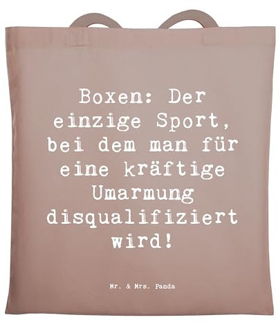 Mr. & Mrs. Panda Jutebeutel Spruch Boxen Umarmung - Geschenk, Sportler Geschenke, Shopper, Training, Tasche, Disziplin, Boxsack, Tote Bag, Ring, Kampfsport, Teamsport, Schultasche, Einkaufstasche