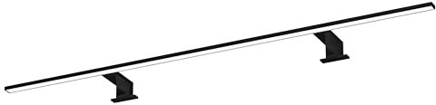 kalb | Spectraline LED Badezimmerleuchte 120cm IP44 Spiegelleuchte 18W feuchtraumgeeignet 230V direkt anschließbar 3-in-1 Montage für Spiegel Spiegelschrank Wandmontage (Schwarz - warmweiß)