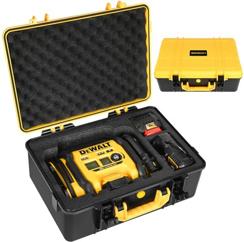 Air Compressor Case for DEWALT 20V MAX Tire Inflator DCC020IB - Waterproof Hard Shell Air Pump Storage Bag Compatible with DEWALT Tire Inflator, Battery Pack 20V 2.0 to 9.0 Ah & Chargers (Case Only)