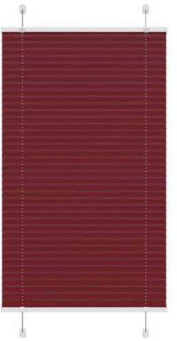 vidaXL Plissee Bordeauxrot 80x150 cm Stoffbreite 79,4 cm Polyester, Faltrollo, Klemmfix, Plisseerollo, Jalousie, Rollo, Plisseerollo für Fenster